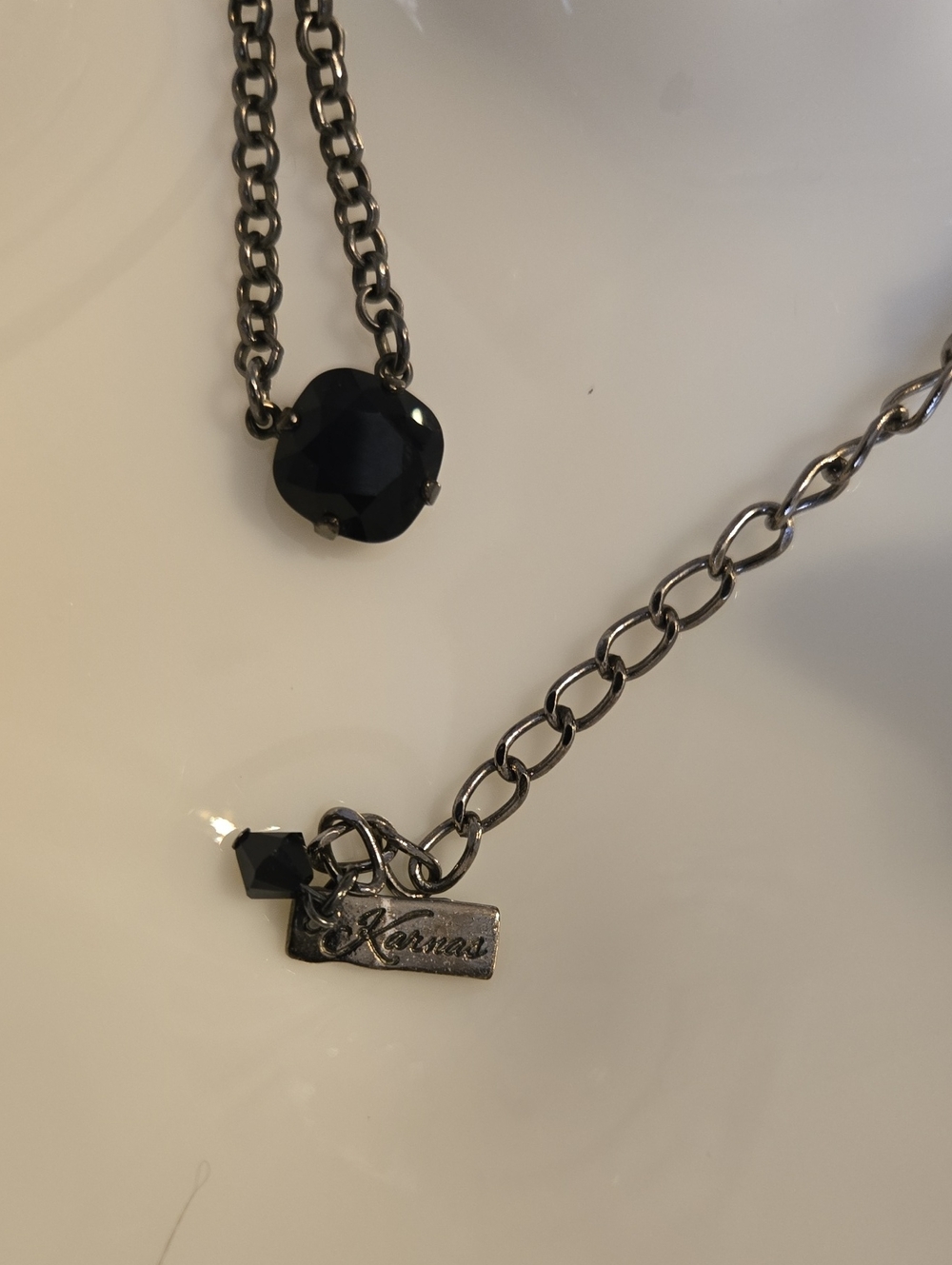 Kendra Scott Inspired Black Faceted Pendant Necklace